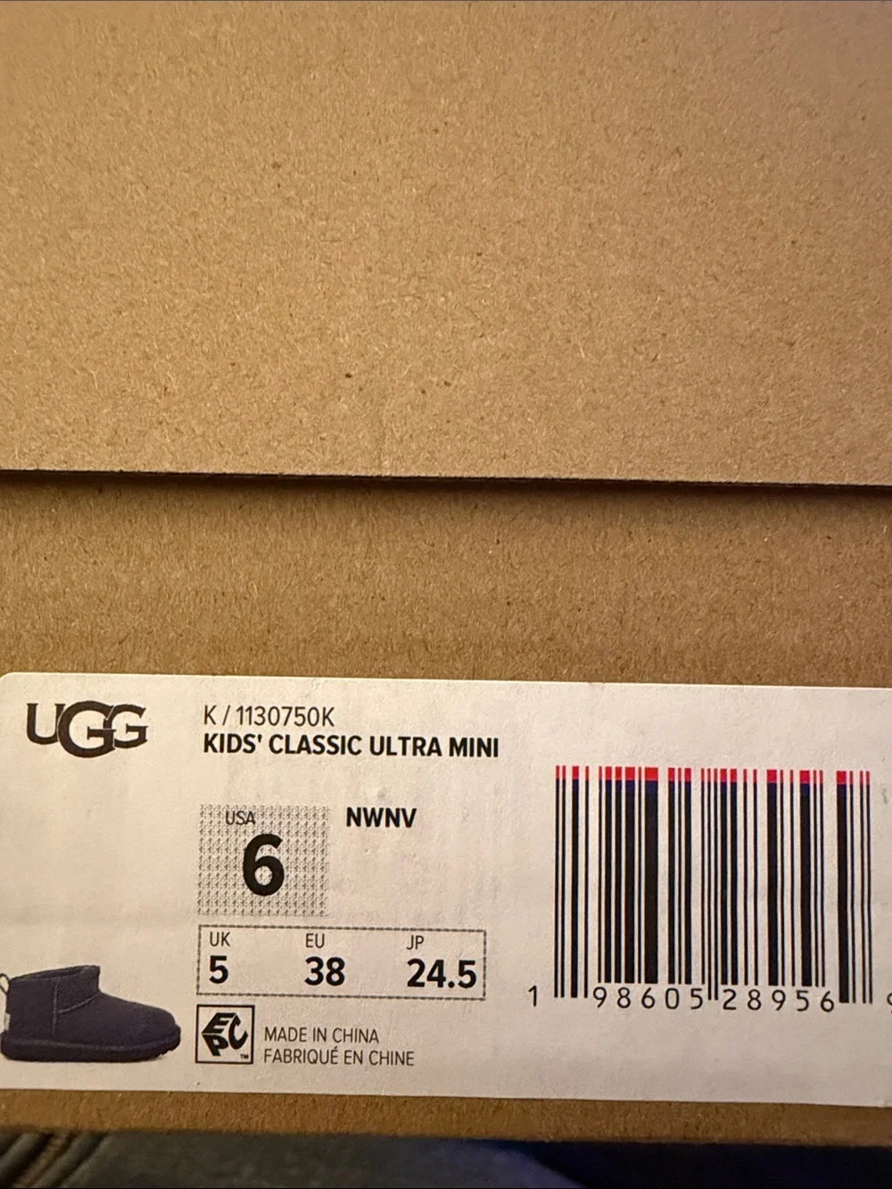 Brand New UGG Kids Classic Ultra Mini Boots in Navy